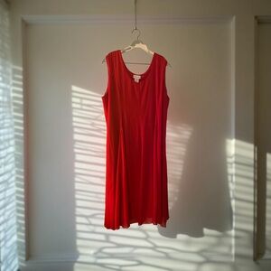 Vibrant Red Midi Dress - Plus Size